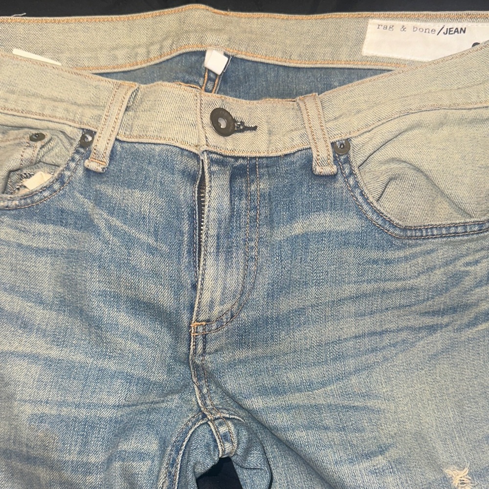 Rag & Bone Men's Faded Blue Slim Jeans